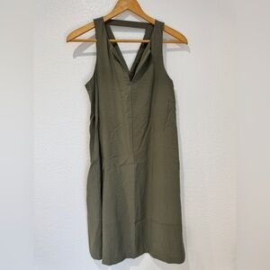 Banana Republic Olive Green Shift Dress S Minimalist Quiet Luxury Workwear Chic
